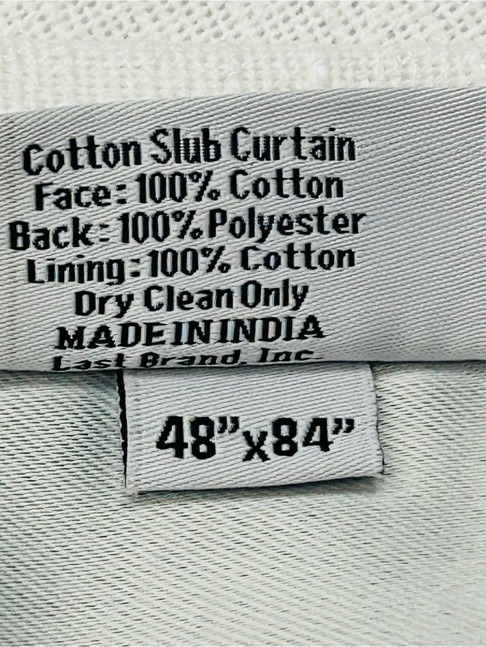 QUINCE Set Of 2 48x84 Cotton Slub Room Darkening Curtains White 9729